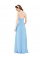 Long Sleeveless Soft Chiffon Periwinkle Sheath Bridesmaid Dress Edmonton