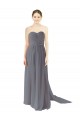 Long Sleeveless Chiffon Slate Grey A-Line Bridesmaid Dress / Evening Dress Edmonton