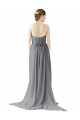 Long Sleeveless Chiffon Slate Grey A-Line Bridesmaid Dress / Evening Dress Edmonton