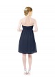 Knee Length Sleeveless Soft Chiffon Dark Navy A-Line Bridesmaid Dress Edmonton