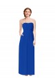 Long Sleeveless Soft Chiffon Royal Blue Sheath Bridesmaid Dress Edmonton