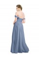 Long Sleeveless Soft Chiffon Dusty Blue A-Line Formal Dress / Bridesmaid Dress Edmonton