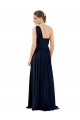 Long Sleeveless Chiffon Dark Navy A-Line Bridal Party Dress / Evening Dress Edmonton