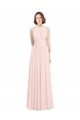 Long Sleeveless Pink Chiffon A-Line Bridesmaid Dress Edmonton