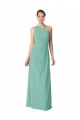 Long Sleeveless Soft Chiffon Jade A-Line Bridesmaid Dress Edmonton