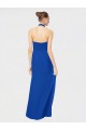 Long Floor Length Sleeveless Chiffon Royal Blue Halter Neck A-Line Bridesmaid Dress Edmonton