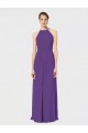 Long Sleeveless Soft Chiffon Plum Purple A-Line Bridesmaid Dress Edmonton