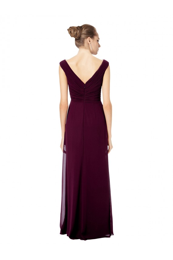 Long Sleeveless Soft Chiffon Royal Blue A-Line Bridesmaid Dresses Edmonton