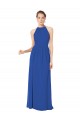 Long Sleeveless Chiffon Royal Blue A-Line Bridesmaid Dress / Evening Dress Edmonton