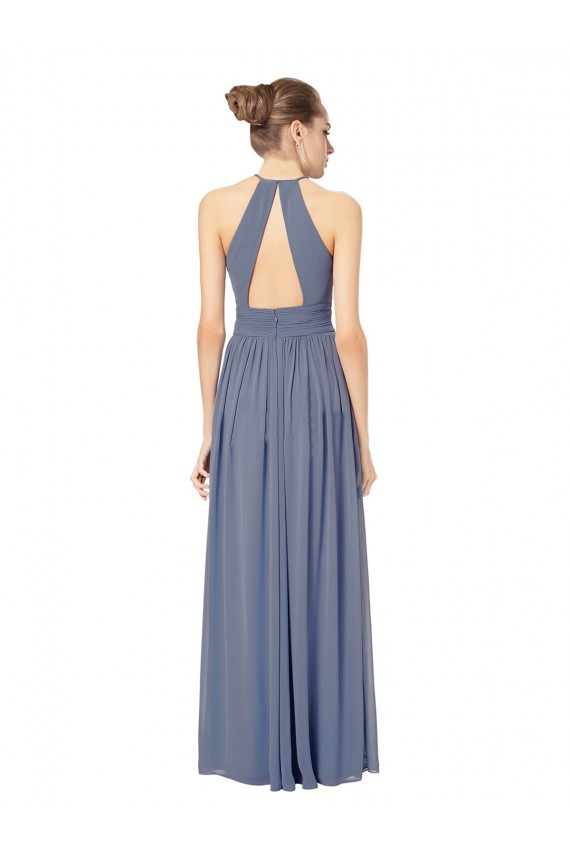 Long Sleeveless Chiffon Royal Blue A-Line Bridesmaid Dress / Evening Dress Edmonton