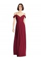 Long Sleeveless Soft Chiffon Burgundy Off the Shoulder A-Line Bridesmaid Dresses Edmonton