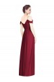 Long Sleeveless Soft Chiffon Burgundy Off the Shoulder A-Line Bridesmaid Dresses Edmonton