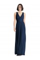 Long Floor Length Sleeveless Chiffon Dark Navy A-Line Bridesmaid Dress Edmonton