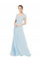 Long Sleeveless Soft Chiffon Sea Glass A-Line Bridesmaid Dress Edmonton