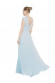 Long Sleeveless Soft Chiffon Sea Glass A-Line Bridesmaid Dress Edmonton