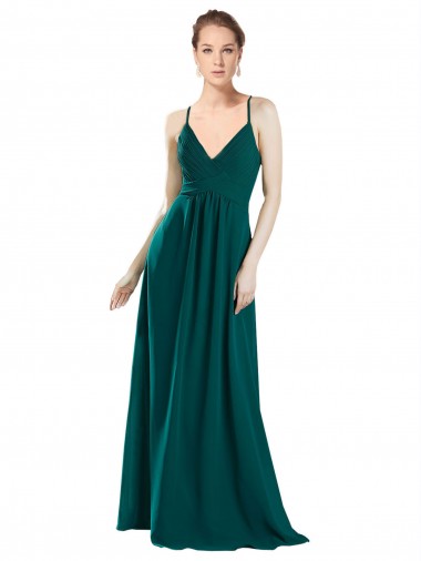 Long Sleeveless Chiffon Hunter A-Line Bridesmaid Dress / Evening Dress Edmonton