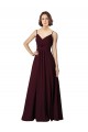 Long Sleeveless Soft Chiffon Burgundy Gold A-Line Bridesmaid Gown Edmonton