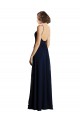 Long Sleeveless Chiffon Dark Navy A-Line Bridesmaid Dress & Gowns Edmonton