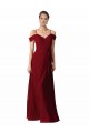 Long Sleeveless Chiffon Burgundy Sweetheart A-Line Bridesmaid Dress / Evening Dress Edmonton