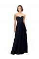 Long Sleeveless Soft Chiffon Dark Navy Sheath Bridesmaid Dress / Formal Dress Edmonton