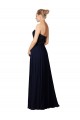 Long Sleeveless Soft Chiffon Dark Navy Sheath Bridesmaid Dress / Formal Dress Edmonton