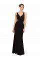 Long Sleeveless Soft Chiffon Black Sheath Bridesmaid Gown Edmonton