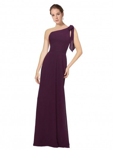 Long Sleeveless Soft Chiffon Grape A-Line Bridesmaid Dresses Edmonton