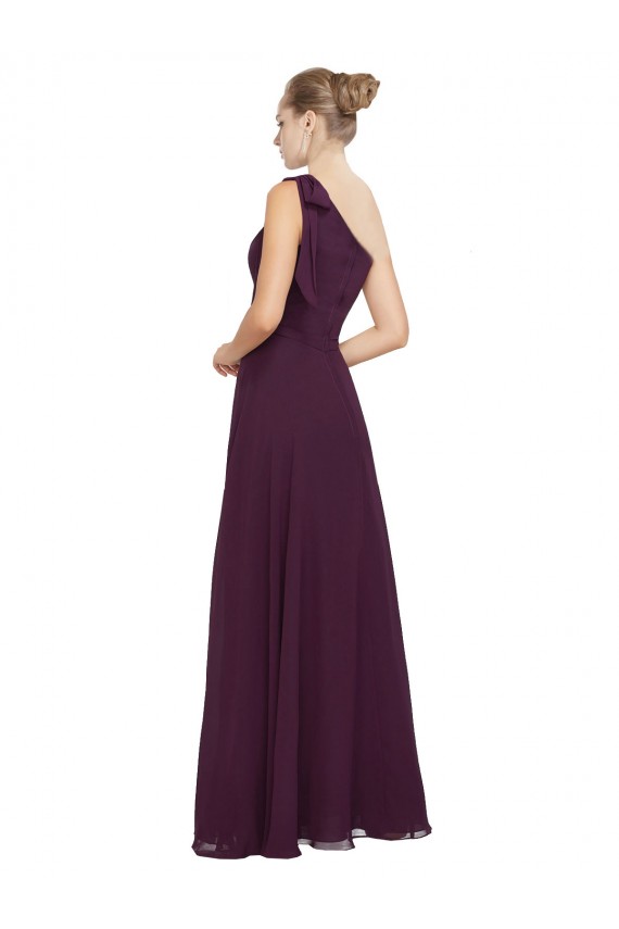 Long Sleeveless Soft Chiffon Grape A-Line Bridesmaid Dresses Edmonton