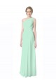 Long Sleeveless Soft Chiffon Mint Green A-Line Bridesmaid Dress Edmonton