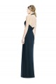 Long Sleeveless Soft Chiffon Dark Navy Halter Neck A-Line Formal Dress / Bridesmaid Dress Edmonton