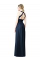 Long Sleeveless Chiffon Dark Navy A-Line Bridesmaid Dresses Edmonton