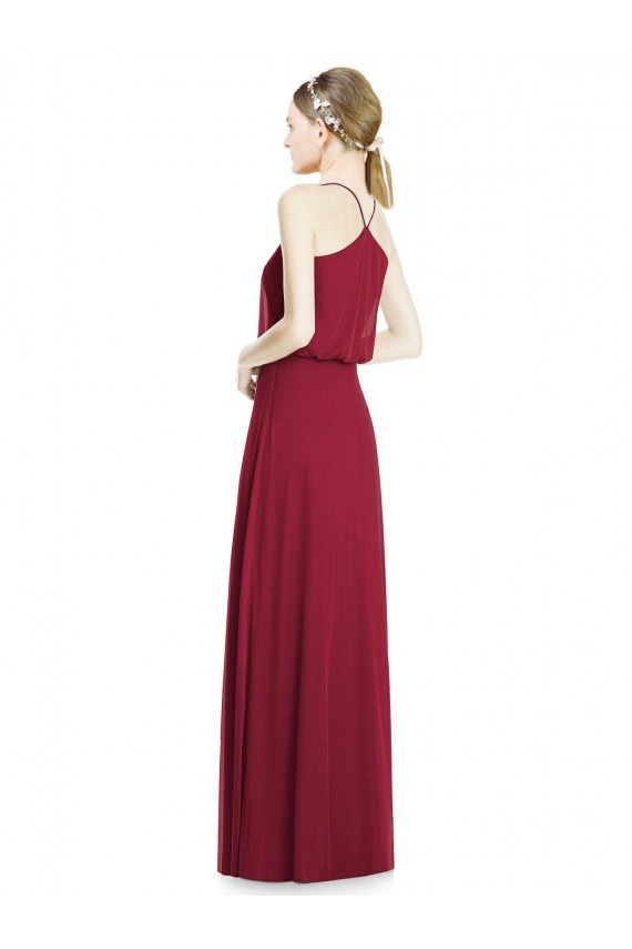 Long Sleeveless Soft Chiffon Burgundy A-Line Evening Gowns / Bridesmaid Dress Edmonton