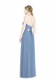 Long Floor Length Sleeveless Chiffon Dusty Blue Halter Neck A-Line Bridesmaid Dress Edmonton