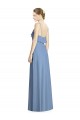 Long Sleeveless Soft Chiffon Dusty Blue A-Line Bridesmaid Dresses Edmonton