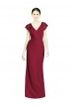 Long Sleeveless Soft Chiffon Burgundy Trumpet Bridesmaid Dress Edmonton