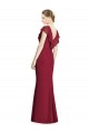Long Sleeveless Soft Chiffon Burgundy Trumpet Bridesmaid Dress Edmonton