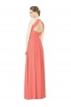 Long Sleeveless Soft Chiffon Coral Halter Neck A-Line Bridesmaid Dress Edmonton