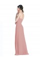 Long Sleeveless Soft Chiffon Dusty Pink A-Line Bridesmaid Dress / Formal Dress Edmonton
