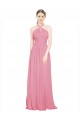Long Sleeveless Chiffon Skin Pink A-Line Bridesmaid Dress / Evening Dress Edmonton