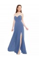 Long Sleeveless Soft Chiffon Windsor Blue A-Line Bridesmaid Dresses Edmonton