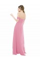 Long Cap Sleeves Soft Chiffon Skin Pink A-Line Formal Dress / Bridesmaid Dress Edmonton