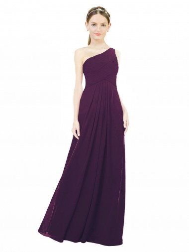 Long Sleeveless Chiffon Grape A-Line Bridal Party Dress / Evening Dress Edmonton
