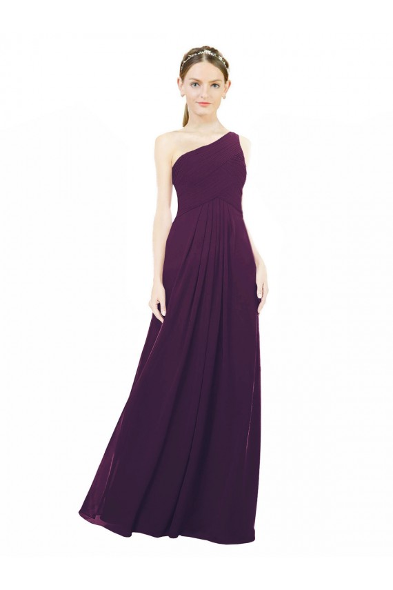 Long Sleeveless Chiffon Grape A-Line Bridal Party Dress / Evening Dress Edmonton