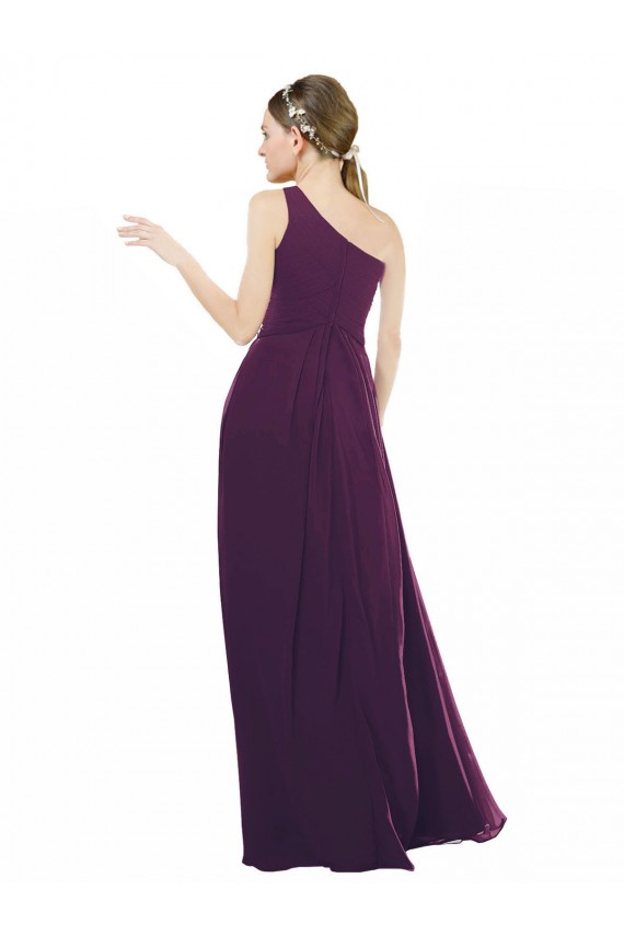 Long Sleeveless Chiffon Grape A-Line Bridal Party Dress / Evening Dress Edmonton