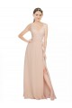 Long Sleeveless Luxe Chiffon Pink A-Line Bridesmaid Dress / Evening Dress Edmonton