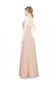 Long Sleeveless Luxe Chiffon Pink A-Line Bridesmaid Dress / Evening Dress Edmonton