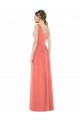 Long Sleeveless Soft Chiffon Coral A-Line Bridesmaid Dress Edmonton