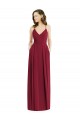 Long Sleeveless Soft Chiffon Burgundy Spaghetti Straps A-Line Semi Formal Evening Dress / Bridesmaid Dress Edmonton