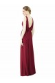 Long Sleeveless Soft Chiffon Burgundy A-Line Bridesmaid Dress / Formal Dress Edmonton
