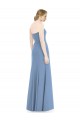 Long Sleeveless Soft Chiffon Dusty Blue Sweetheart Mermaid Bridesmaid Dress Edmonton